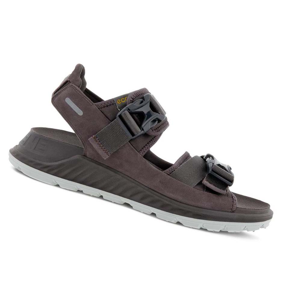 Men\'s Ecco Exowrap 2 Strap Buckle Sandals Grey | SG 587BEX